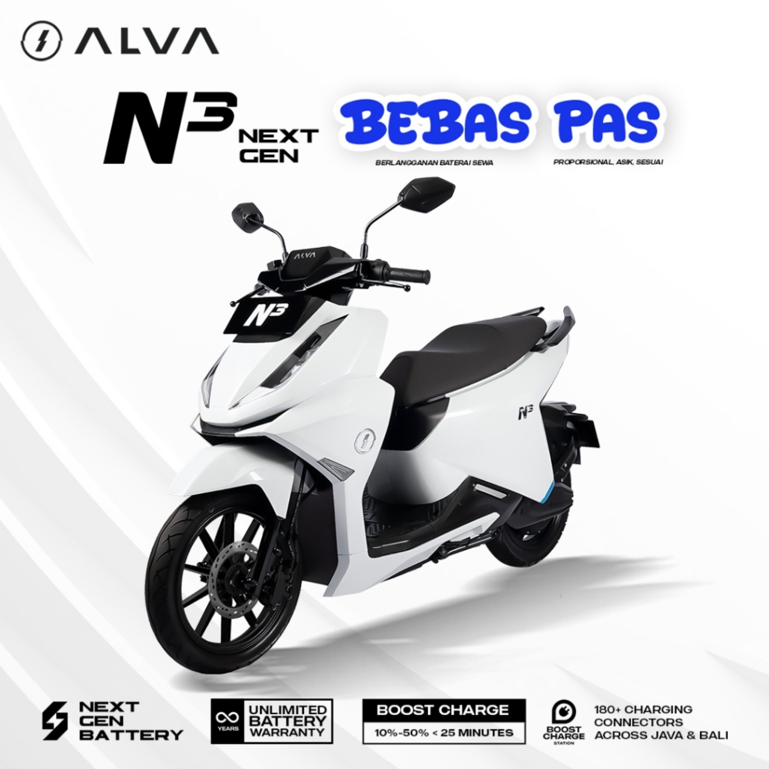 ALVA N3 Next Gen dengan program BEBAS PAS dan fitur Next Gen Battery